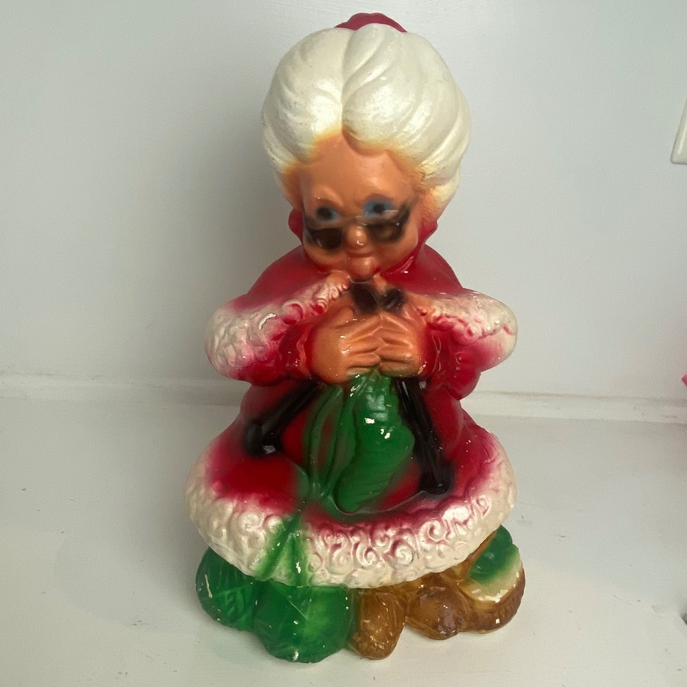 Vintage Christmas Mrs Claus Ceramic Coin Bank Decor‎ Collectible Grannycore